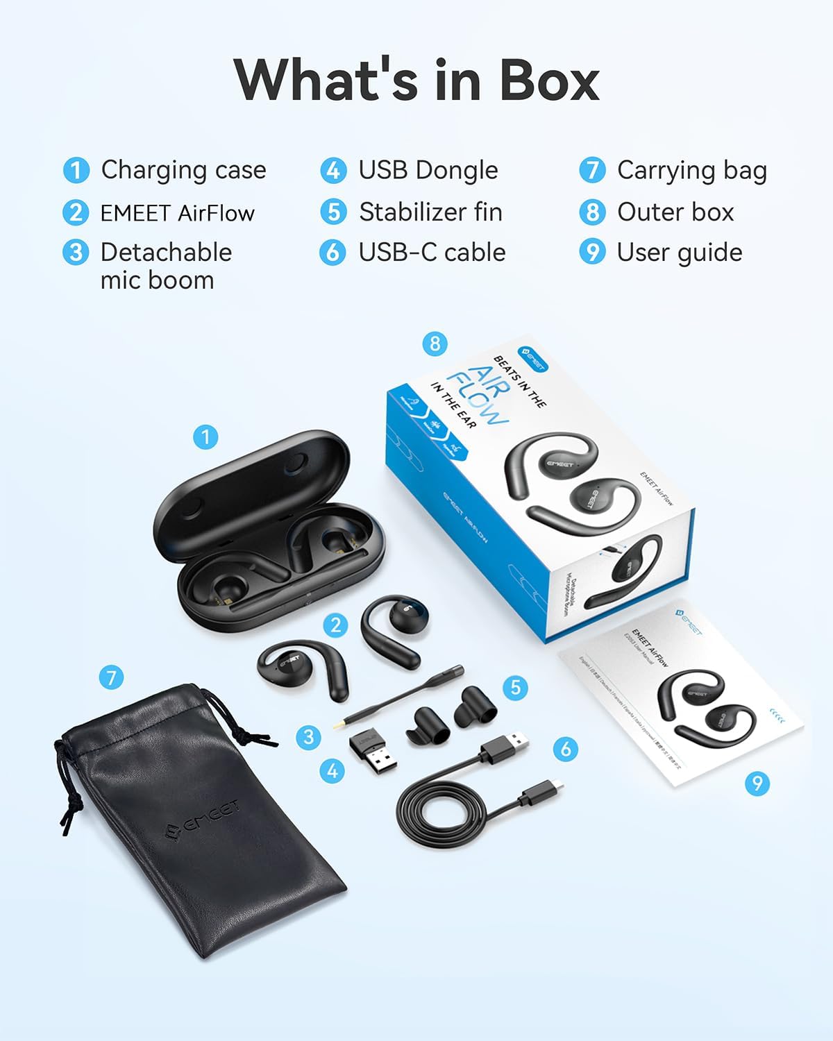Airflow Open-Ear Headphones with Mic