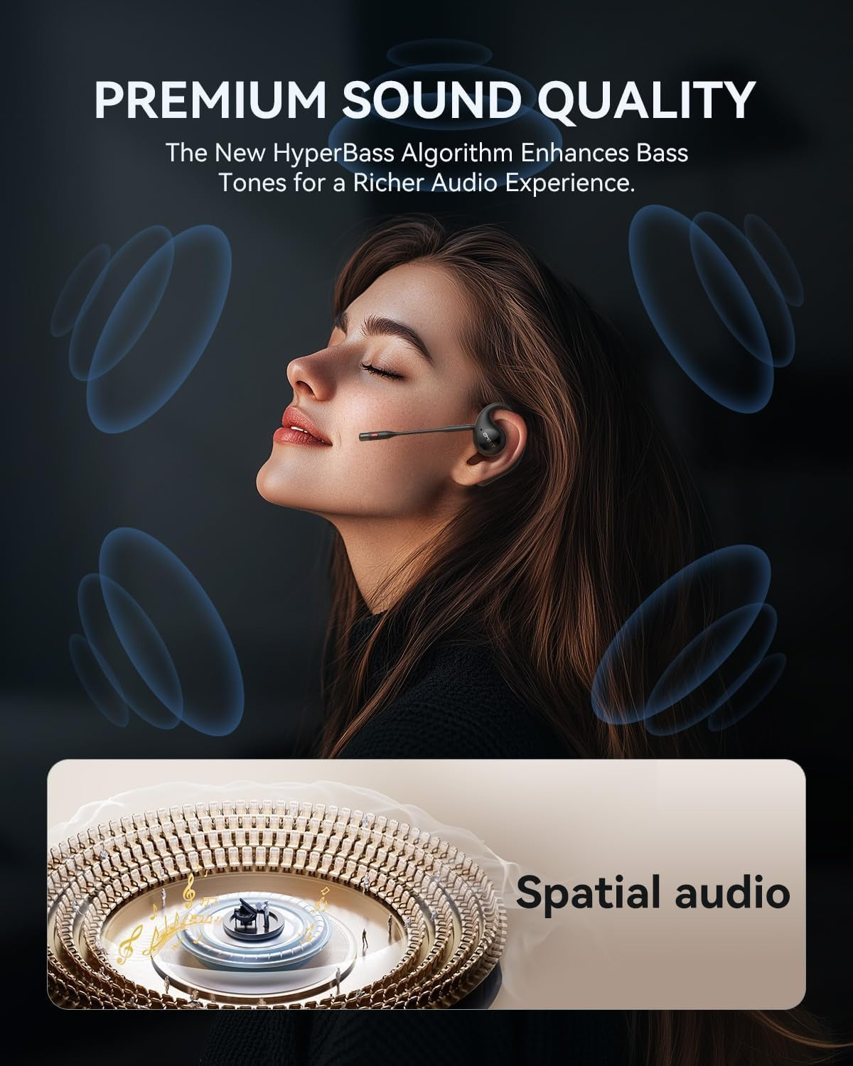 Airflow Open-Ear Headphones with Mic